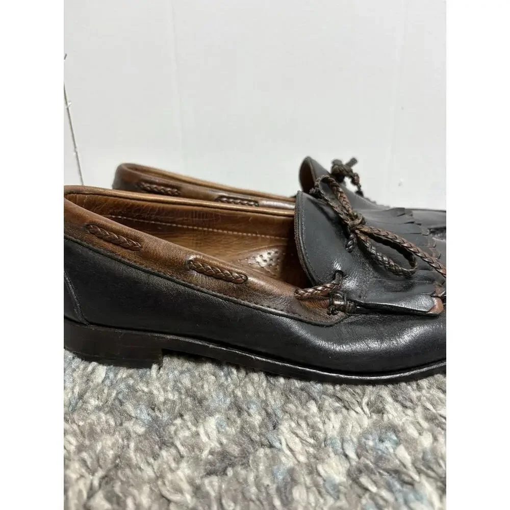 Allen Edmonds Shoes Mens 10.5 Woodstock Penny Loafers Leather Kiltie Braided Tie